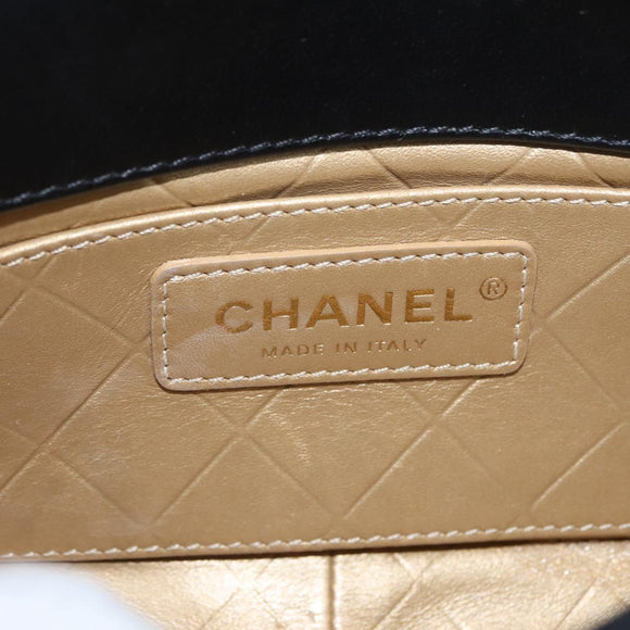 CHANEL Chain Mini Matelasse 18 Chain Bag Lamb Skin Black Gold CC Auth 170657SM