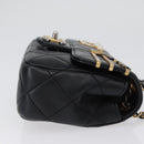 CHANEL Chain Mini Matelasse 18 Chain Bag Lamb Skin Black Gold CC Auth 170657SM-3