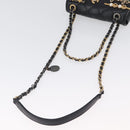 CHANEL Chain Mini Matelasse 18 Chain Bag Lamb Skin Black Gold CC Auth 170657SM-7
