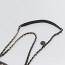 CHANEL Chain Mini Matelasse 18 Chain Bag Lamb Skin Black Gold CC Auth 170657SM-14