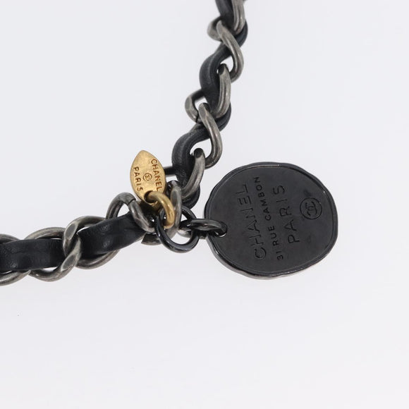 CHANEL Chain Mini Matelasse 18 Chain Bag Lamb Skin Black Gold CC Auth 170657SM