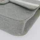 CHANEL Matelasse 26 Chain Shoulder Bag Jersey Gray Silver CC Auth 170659A-16