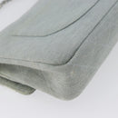 CHANEL Matelasse 26 Chain Shoulder Bag Jersey Gray Silver CC Auth 170659A-17