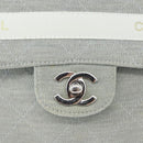 CHANEL Matelasse 26 Chain Shoulder Bag Jersey Gray Silver CC Auth 170659A-19