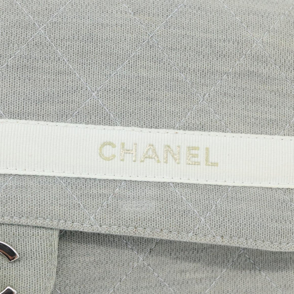 CHANEL Matelasse 26 Chain Shoulder Bag Jersey Gray Silver CC Auth 170659A