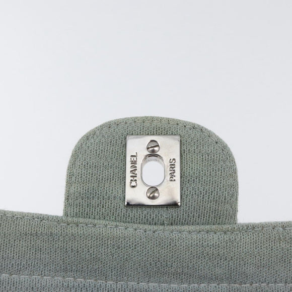 CHANEL Matelasse 26 Chain Shoulder Bag Jersey Gray Silver CC Auth 170659A