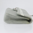 CHANEL Matelasse 26 Chain Shoulder Bag Jersey Gray Silver CC Auth 170659A-3