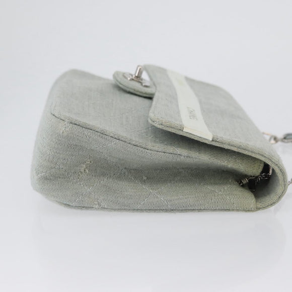 CHANEL Matelasse 26 Chain Shoulder Bag Jersey Gray Silver CC Auth 170659A
