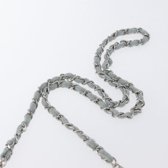 CHANEL Matelasse 26 Chain Shoulder Bag Jersey Gray Silver CC Auth 170659A