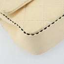 CHANEL Matelasse 22 Chain Shoulder Bag Lamb Skin Ivory Gold CC Auth 170660SAV-17