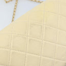 CHANEL Matelasse 22 Chain Shoulder Bag Lamb Skin Ivory Gold CC Auth 170660SAV-9