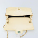 CHANEL Matelasse 22 Chain Shoulder Bag Lamb Skin Ivory Gold CC Auth 170660SAV-21