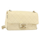 CHANEL Matelasse 22 Chain Shoulder Bag Lamb Skin Ivory Gold CC Auth 170660SAV-1