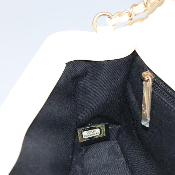 CHANEL Matelasse 22 Chain Shoulder Bag Lamb Skin Ivory Gold CC Auth 170660SAV