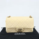 CHANEL Matelasse 22 Chain Shoulder Bag Lamb Skin Ivory Gold CC Auth 170660SAV-12