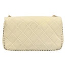 CHANEL Matelasse 22 Chain Shoulder Bag Lamb Skin Ivory Gold CC Auth 170660SAV-2