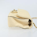 CHANEL Matelasse 22 Chain Shoulder Bag Lamb Skin Ivory Gold CC Auth 170660SAV-3