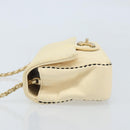 CHANEL Matelasse 22 Chain Shoulder Bag Lamb Skin Ivory Gold CC Auth 170660SAV-4