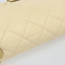 CHANEL Matelasse 22 Chain Shoulder Bag Lamb Skin Ivory Gold CC Auth 170660SAV-6