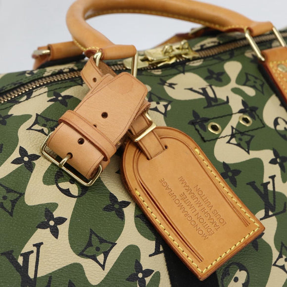 LOUIS VUITTON Camouflage Keepall Bandouliere 55 Tas M95774 LV Auth 170663SM