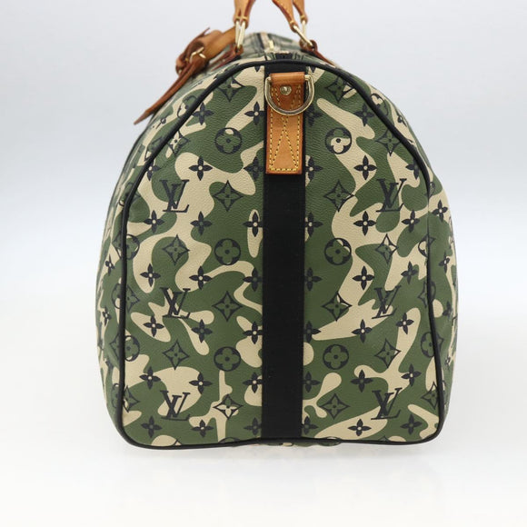 LOUIS VUITTON Camouflage Keepall Bandouliere 55 Tas M95774 LV Auth 170663SM