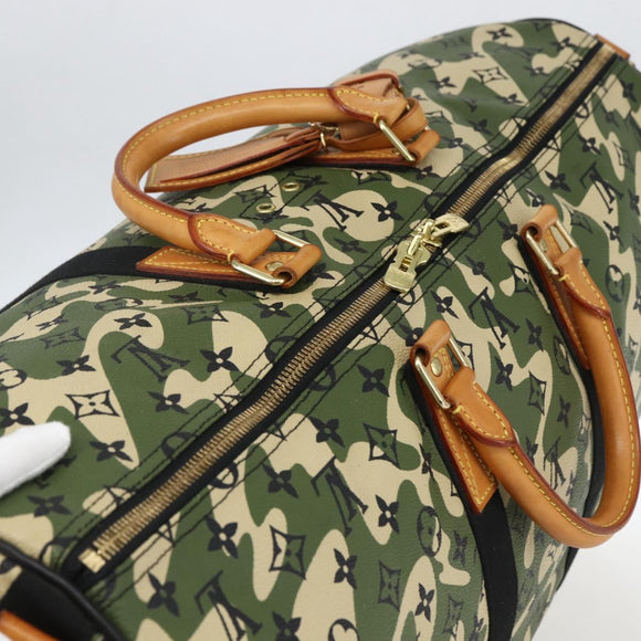 LOUIS VUITTON Camouflage Keepall Bandouliere 55 Tas M95774 LV Auth 170663SM