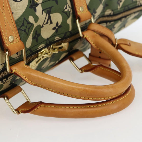 LOUIS VUITTON Camouflage Keepall Bandouliere 55 Tas M95774 LV Auth 170663SM
