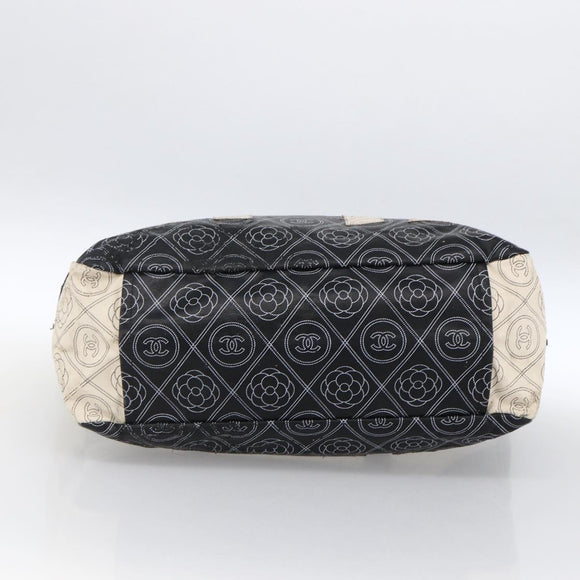 CHANEL Chain Matelasse Umhängetasche beschichtete Leinwand Schwarz Silber CC Auth 170665A