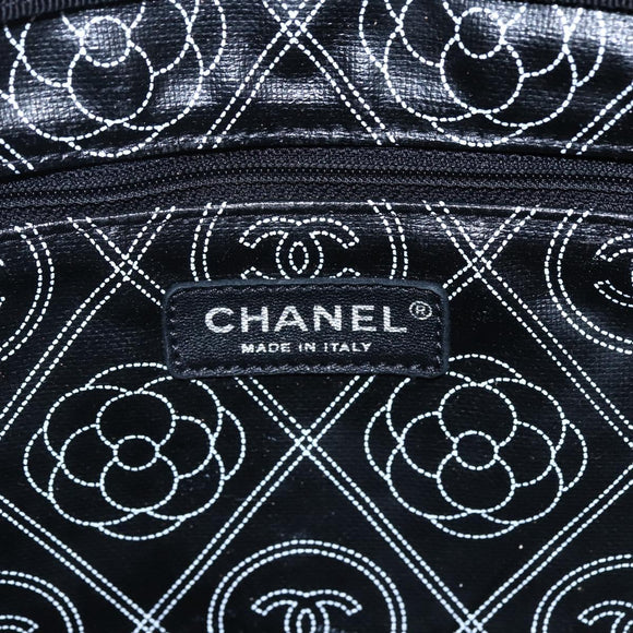 CHANEL Chain Matelasse Umhängetasche beschichtete Leinwand Schwarz Silber CC Auth 170665A
