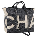 CHANEL Chain Matelasse Umhängetasche beschichtete Leinwand Schwarz Silber CC Auth 170665A-1