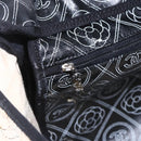 CHANEL Chain Matelasse Umhängetasche beschichtete Leinwand Schwarz Silber CC Auth 170665A-23