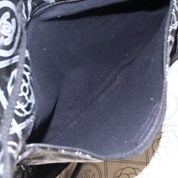 CHANEL Chain Matelasse Umhängetasche beschichtete Leinwand Schwarz Silber CC Auth 170665A