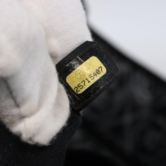 CHANEL Chain Matelasse Umhängetasche beschichtete Leinwand Schwarz Silber CC Auth 170665A