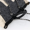 CHANEL Chain Matelasse Umhängetasche beschichtete Leinwand Schwarz Silber CC Auth 170665A-6