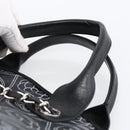 CHANEL Chain Matelasse Umhängetasche beschichtete Leinwand Schwarz Silber CC Auth 170665A-8