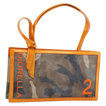 Christian Dior Hand Bag Canvas Green Gold Auth 170666V