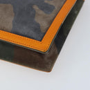 Christian Dior Hand Bag Canvas Green Gold Auth 170666V-12