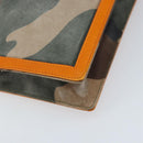 Christian Dior Hand Bag Canvas Green Gold Auth 170666V-13