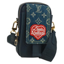 LOUIS VUITTON Monogram Denim LV MADE Double Phone Pouch M81060 LV Auth 170667SM-1
