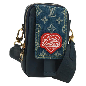 LOUIS VUITTON Monogram Denim LV MADE Double Phone Pouch M81060 LV Auth 170667SM