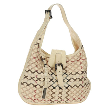 BURBERRY Nova Check Shoulder Bag PVC Beige Auth 170675V