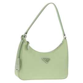 PRADA Accessory Pouch Nylon Green Silver Auth 170677M