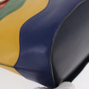 CELINE Circle Shoulder Bag Leather Multicolor Gold Auth 170678-9