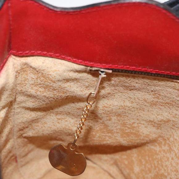 CELINE Circle Shoulder Bag Leather Multicolor Gold Auth 170678