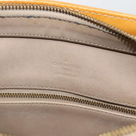 LOUIS VUITTON Monogram Vernis Houston Hand Bag Beige M91004 LV Auth 170682
