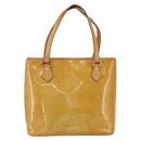 LOUIS VUITTON Monogram Vernis Houston Hand Bag Beige M91004 LV Auth 170682-13