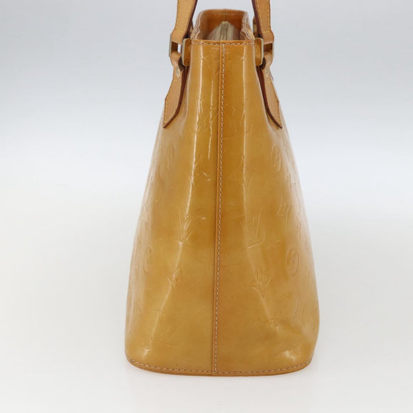 LOUIS VUITTON Monogram Vernis Houston Hand Bag Beige M91004 LV Auth 170682