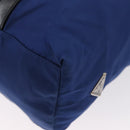 PRADA Tote Bag Nylon Blue Silver Auth 170684-17