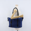 PRADA Tote Bag Nylon Blue Silver Auth 170684-24