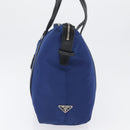 PRADA Tote Bag Nylon Blue Silver Auth 170684-3